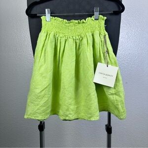 Cynthia Rowley Lime Green Women's 100% Linen Skirt Size S